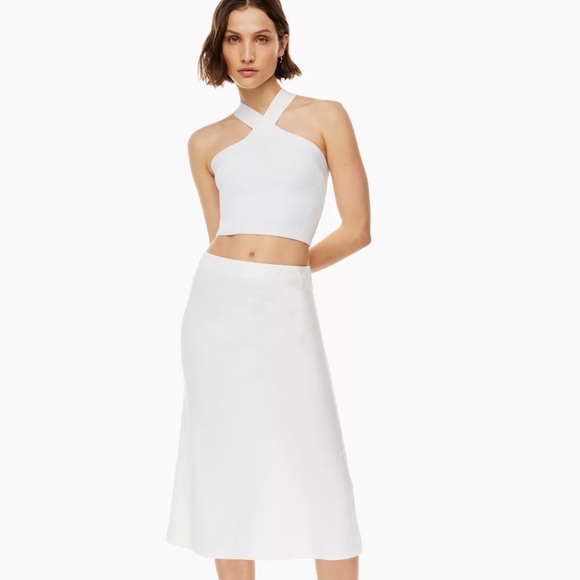 Aritzia Babaton Cropped Sculpture Knit Criss Cross Tank - Picture 3 of 9